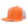 Flat-peak trucker cap - mod. 4138:Orange, Polyester, White